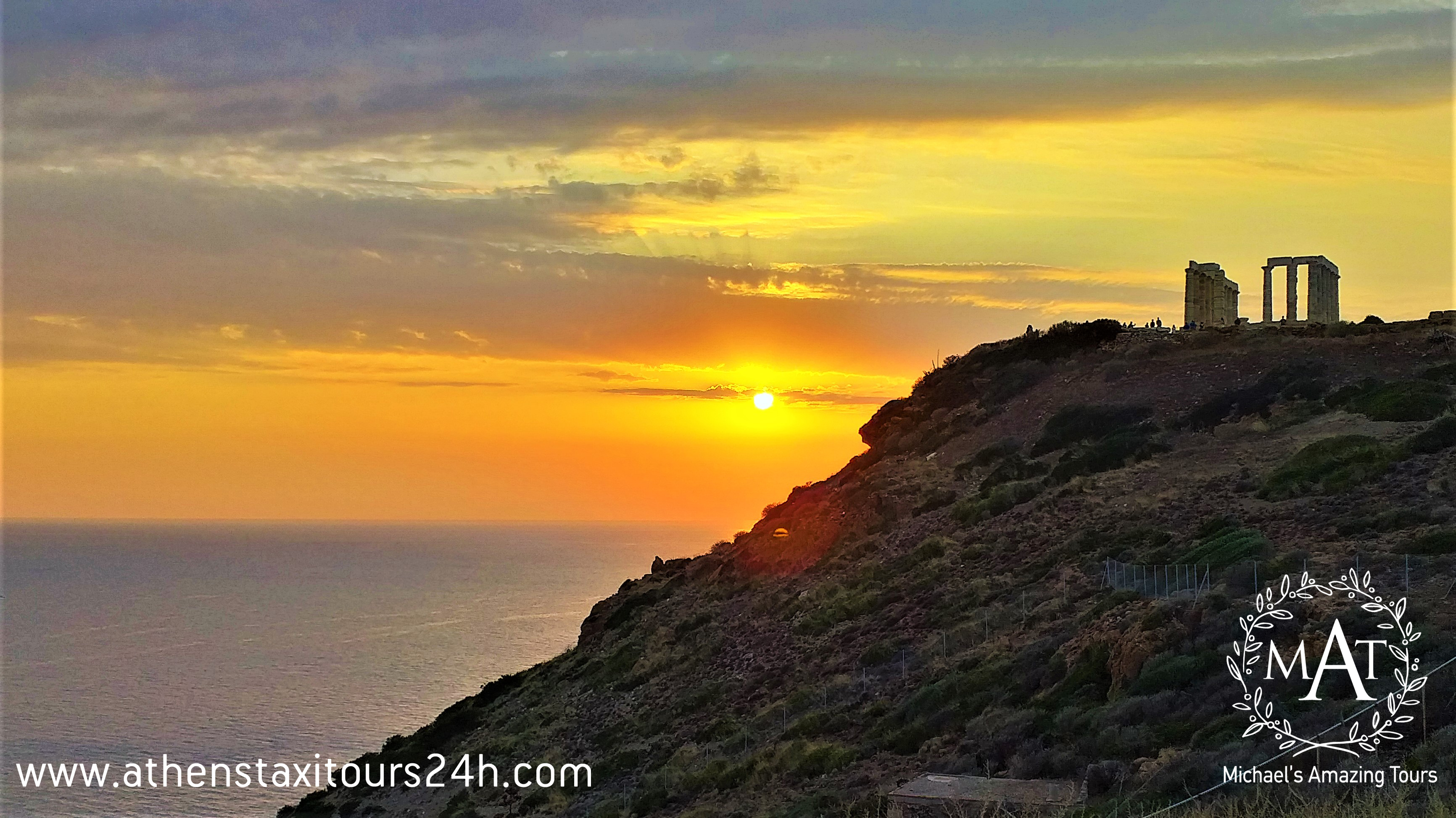 Cape sounio sunset